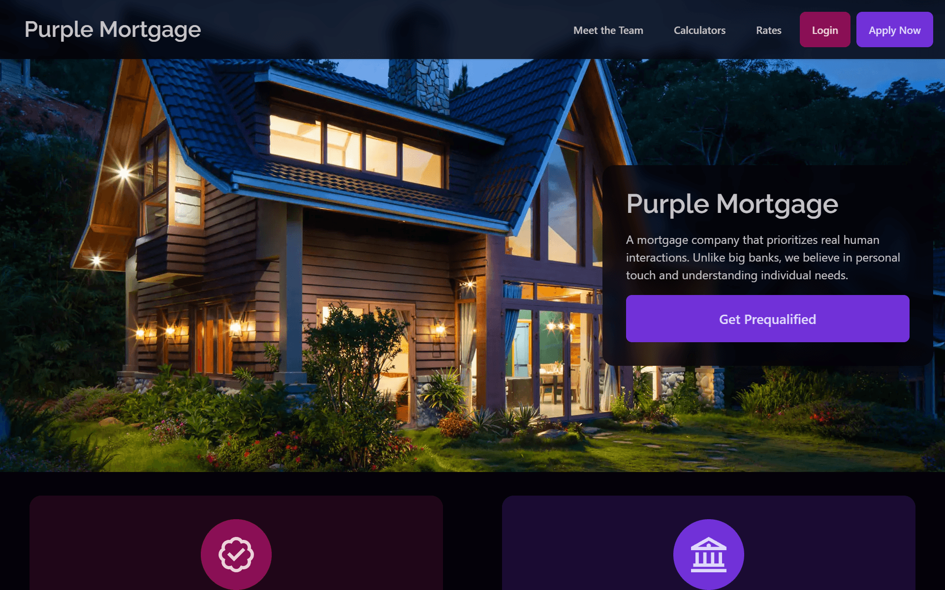 Screenshot of Purple Mortgage